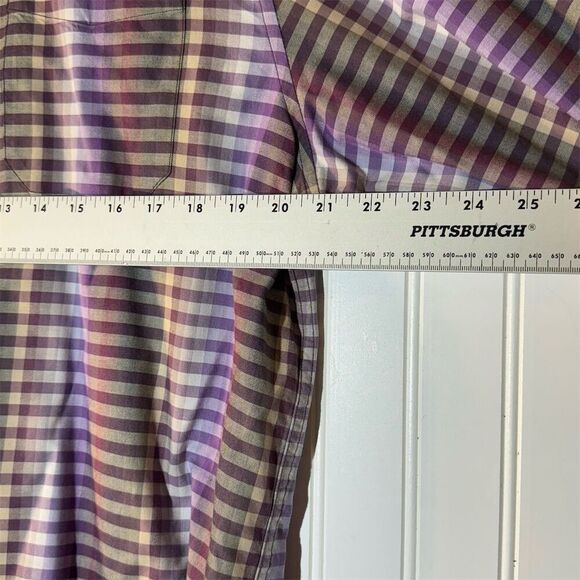 Tommy Bahama Long Sleeve Button-Up Shirt Size XL Purple Plaid Cotton Silk Blend - Picture 5 of 9